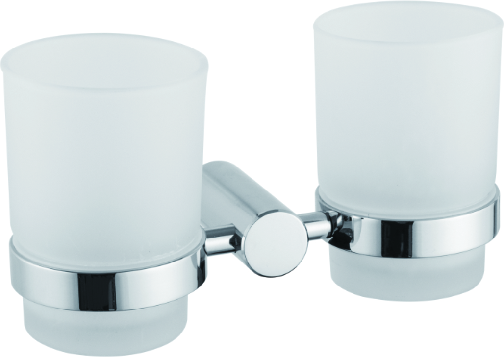 Держатель стакана , двойной, матовое стекло, хром HB 8408