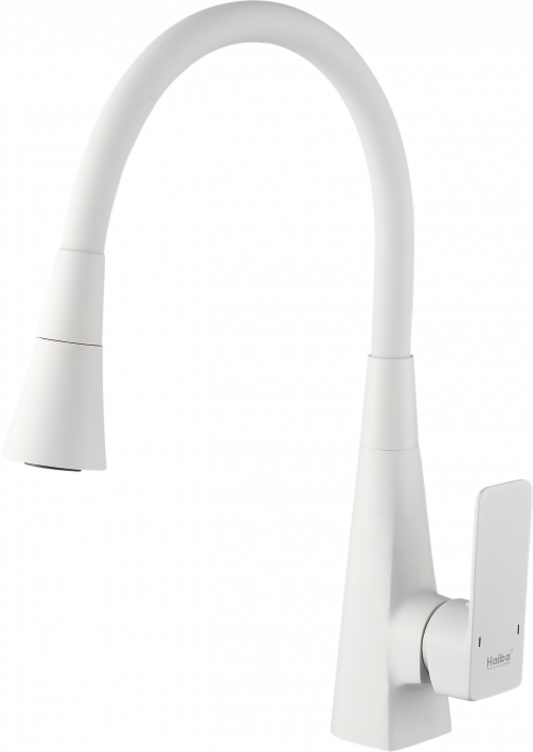 Смеситель для кухни, гибкий излив, латунь, белый HB 73823-8