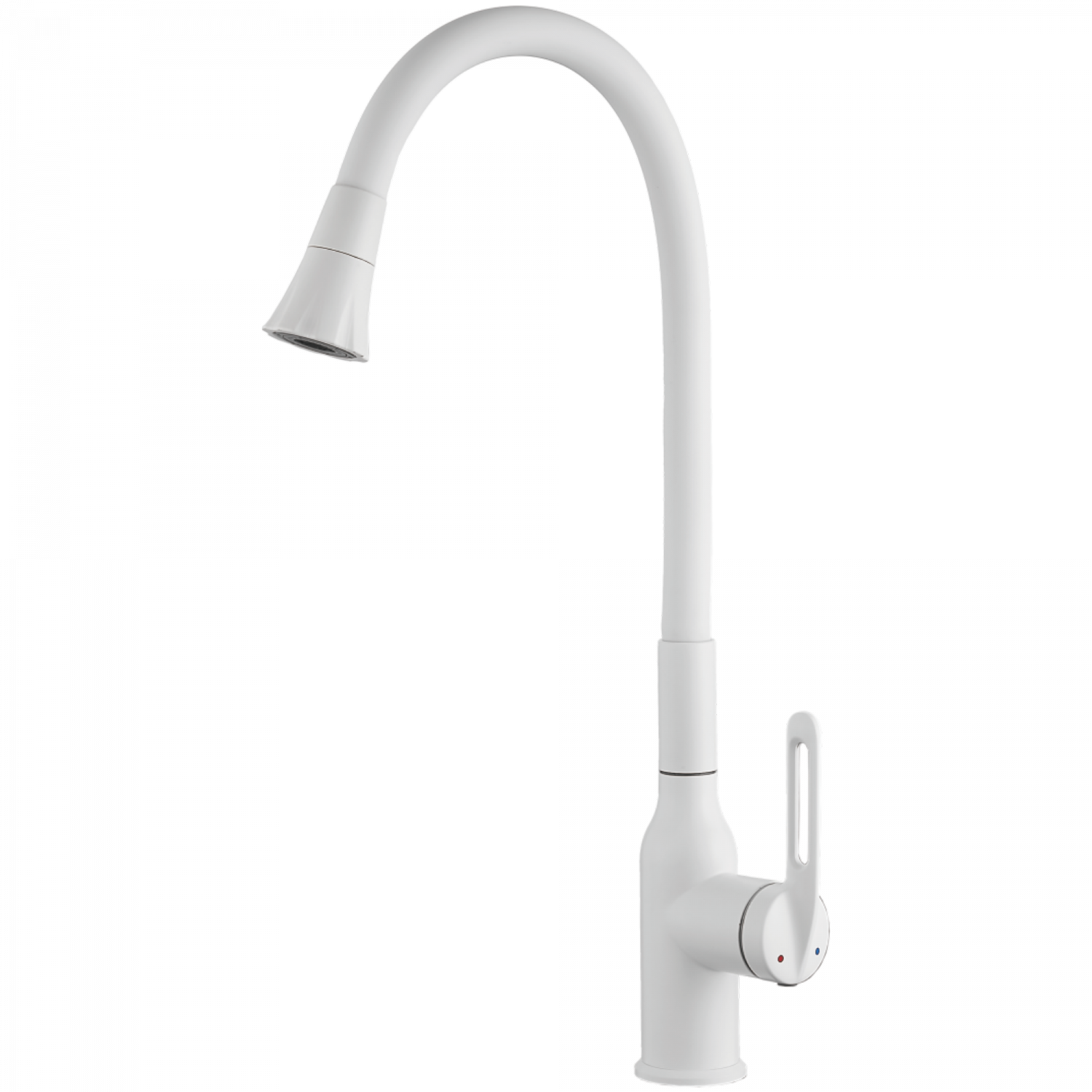Смеситель для кухни, гибкий излив,нержавеющая сталь, белый HB 42830-8
