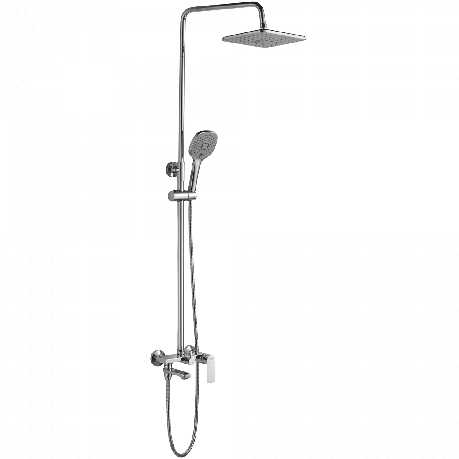 Душевая система, тропический душ, латунь, белый/хром
Комплектация: лейка, шланг 1,5м, держатель для лейки HB 24505