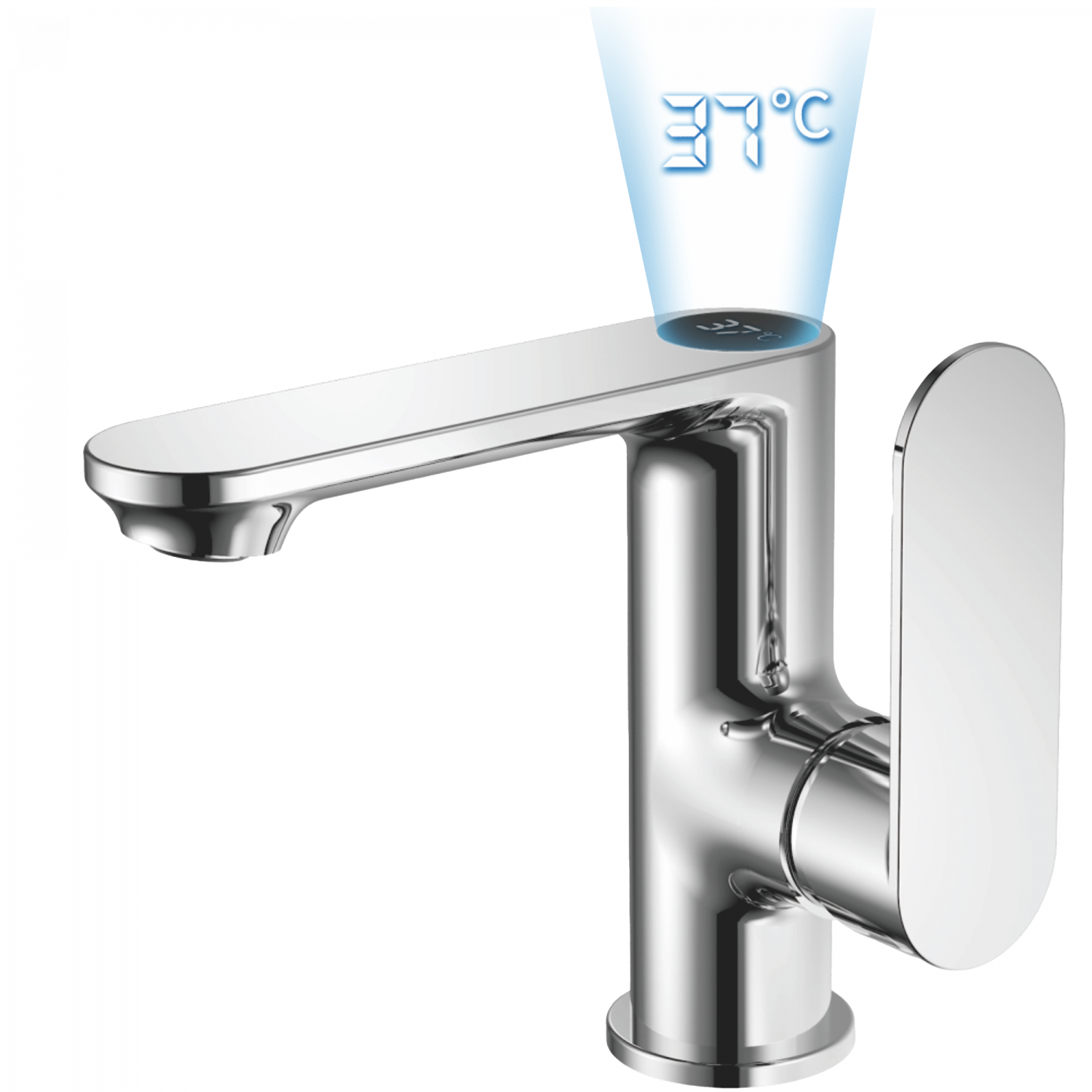 Смеситель для раковины с термо дисплеем , латунь, хром HB 12590