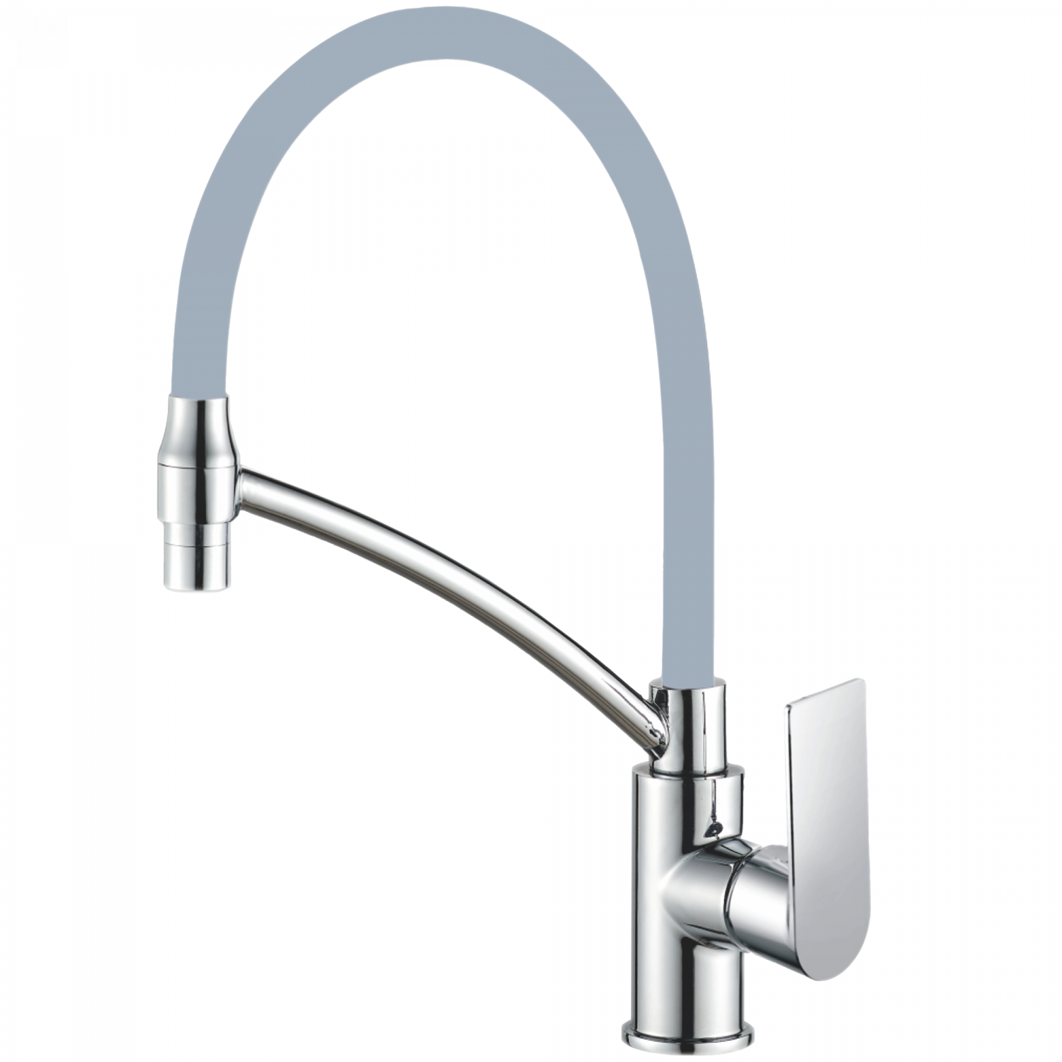 Смеситель для кухни, гибкий излив, латунь, белый/хром HB 72505