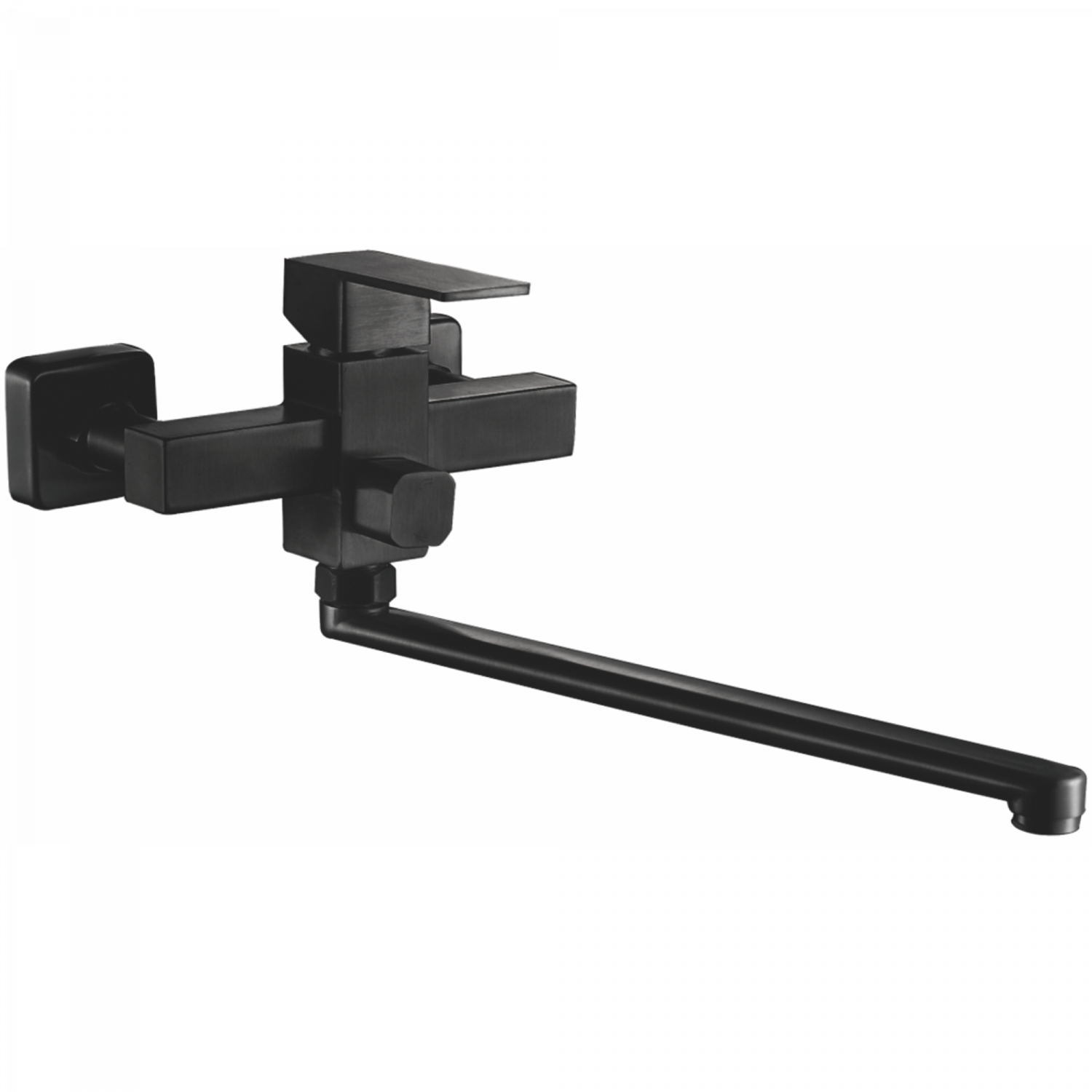 Смеситель для ванны, длинный излив, нержавеющая сталь, черный
Комплектация: лейка, шланг 1,5м, держатель для лейки HB 22803-7