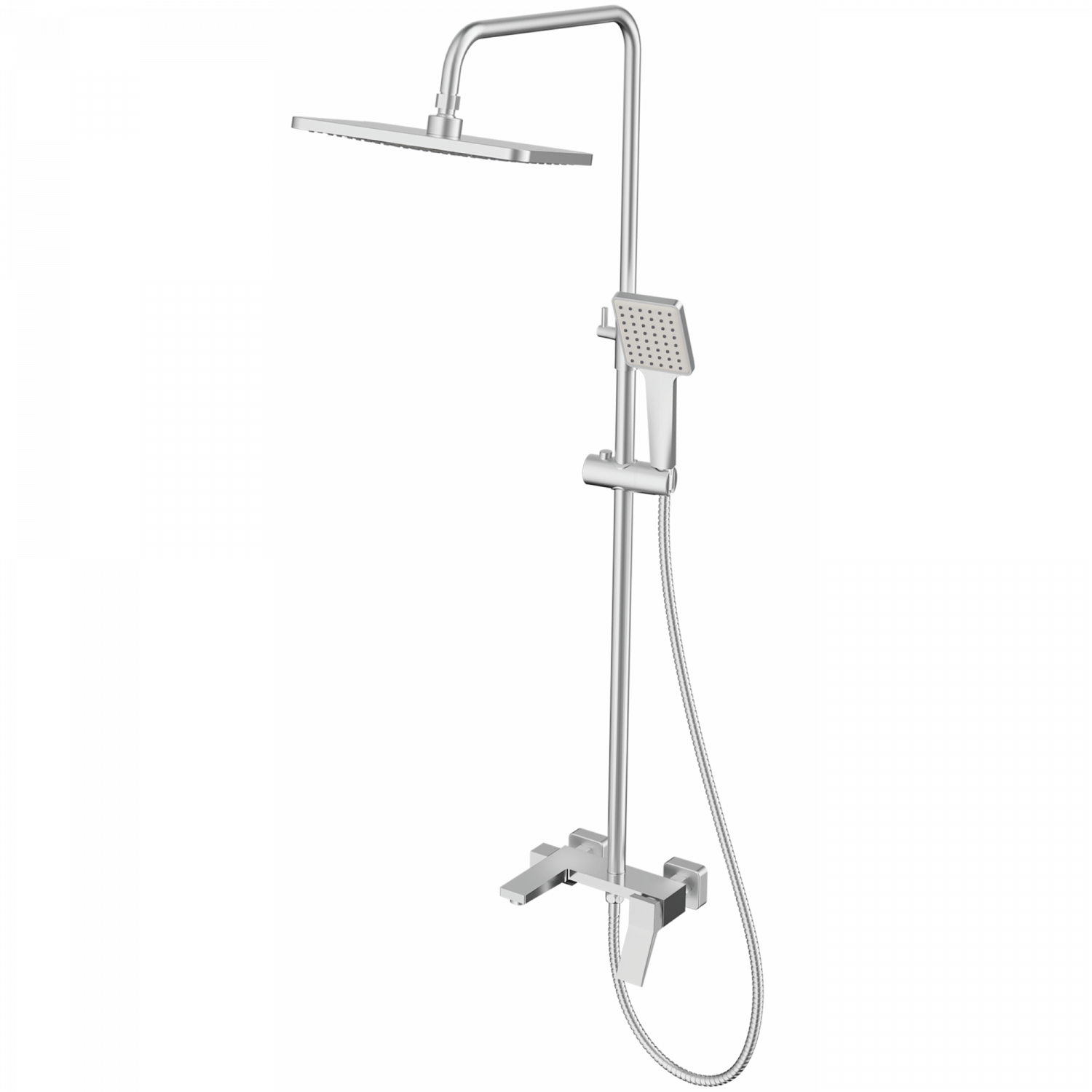 Душевая система, тропический душ, латунь, хром
Комплектация: лейка, шланг 1,5м, держатель для лейки HB 24818