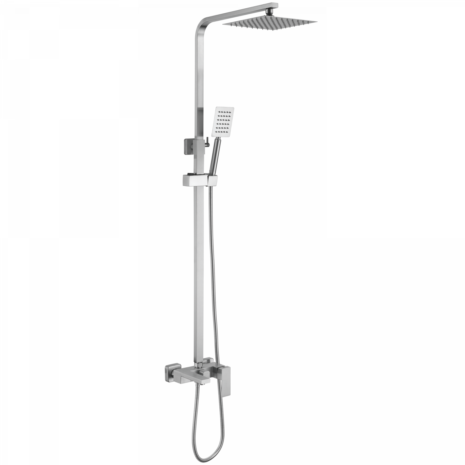 Душевая система, тропический душ, нержавеющая сталь
Комплектация: лейка, шланг 1,5м, держатель для лейки HB 24803-2