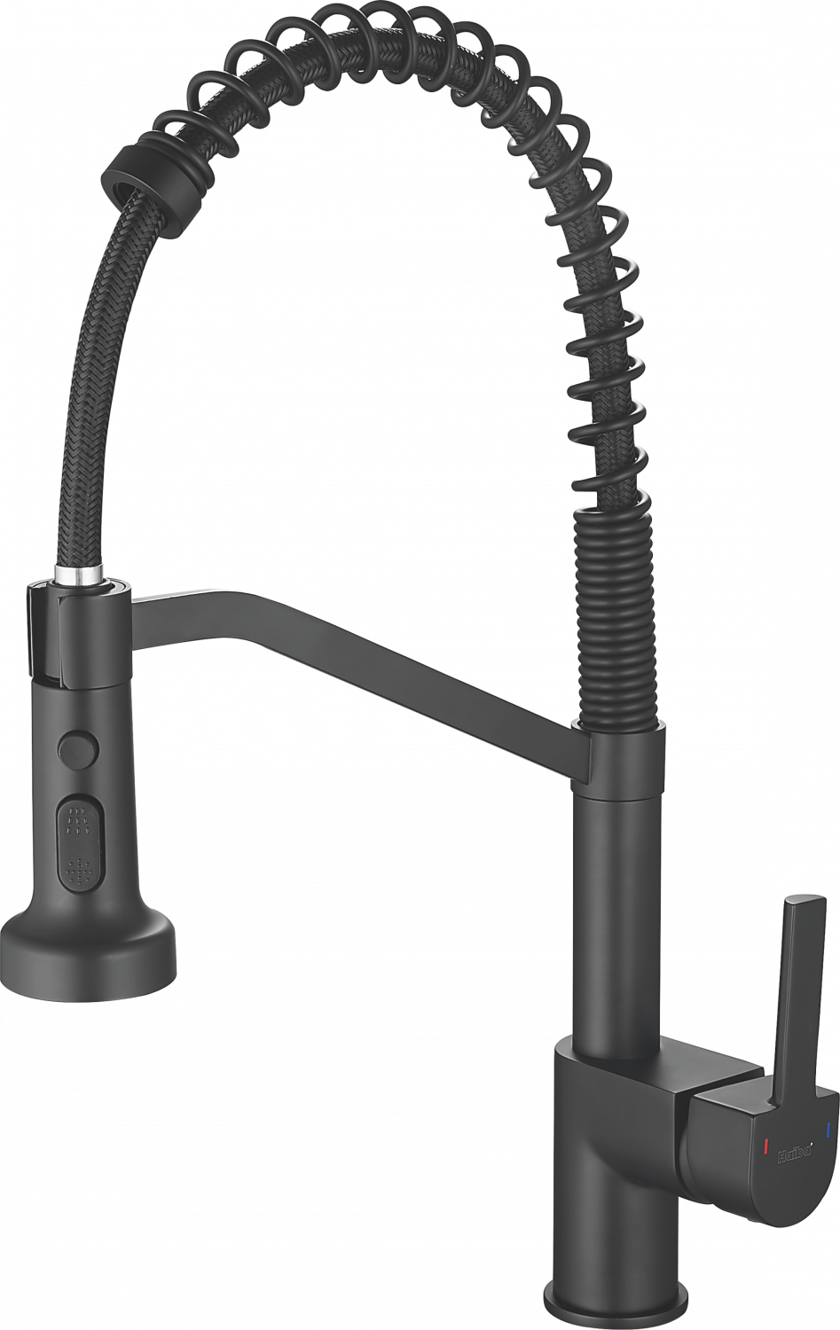 Смеситель для кухни, гибкий излив, латунь, черный HB 73826-7