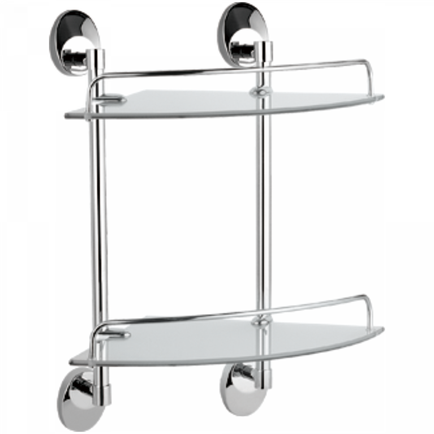 Полка стеклянная 2-ярусная с круглыми ножками Haiba HB 1607-2