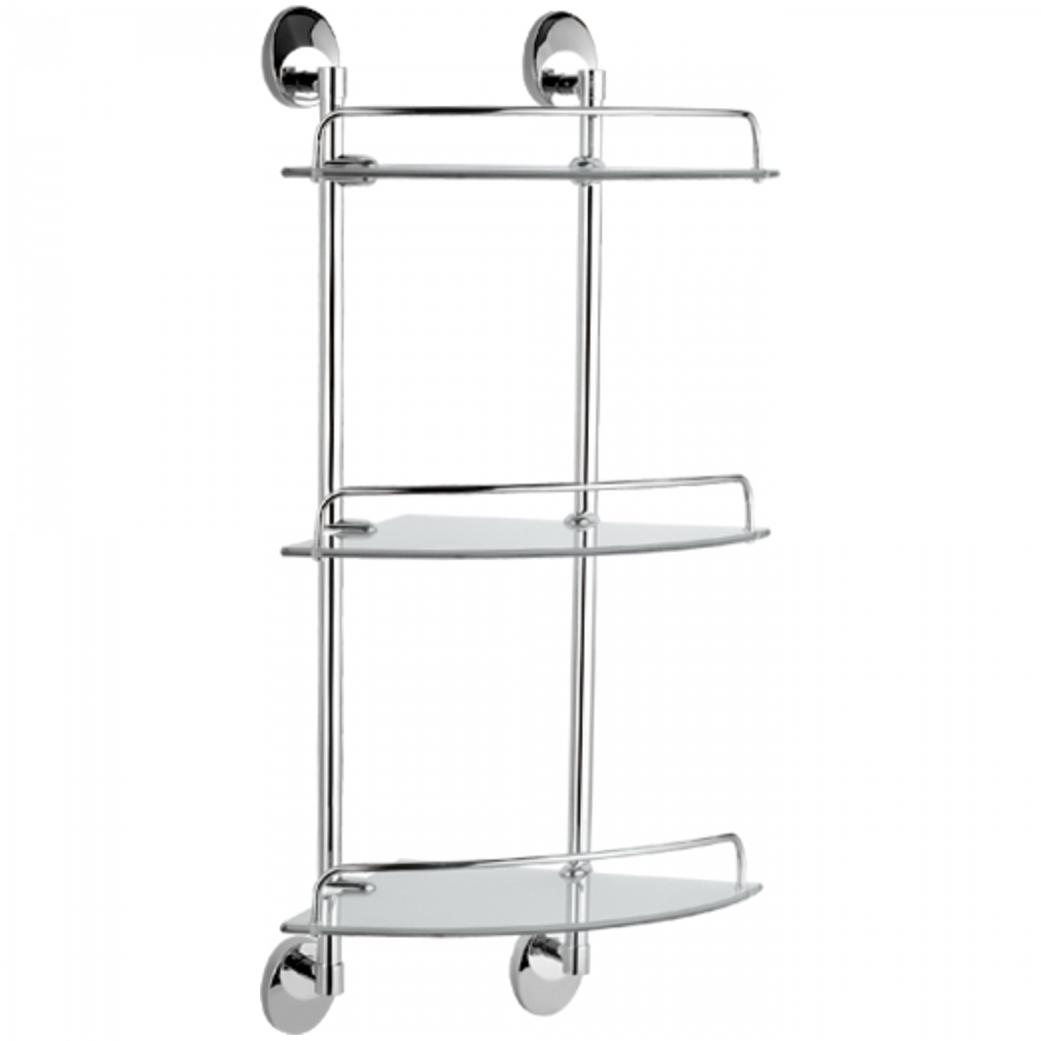 Полка стеклянная 3-яруснаяс круглыми ножками Haiba HB 1607-3