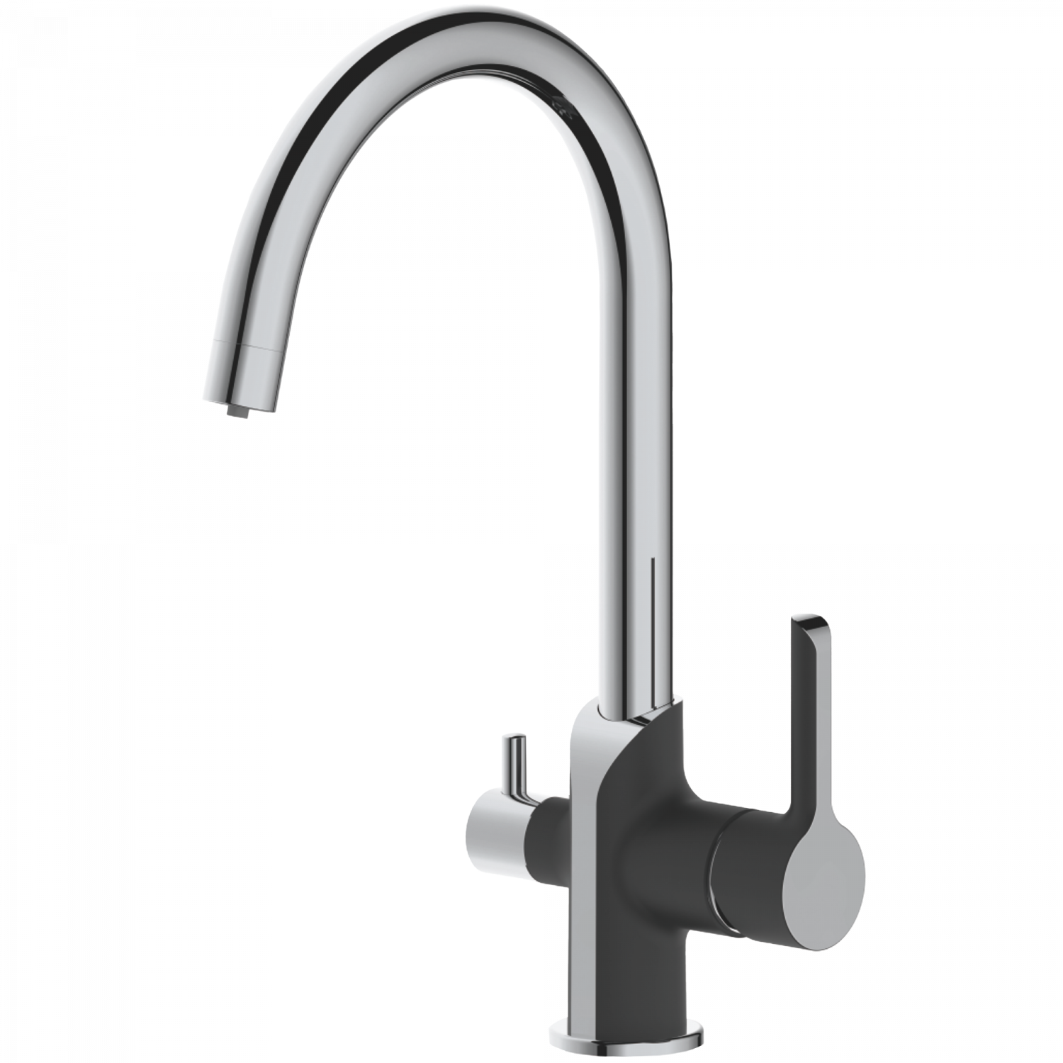 Смеситель для кухни с подключением фильтра, латунь, черный/хром HB 76805-7