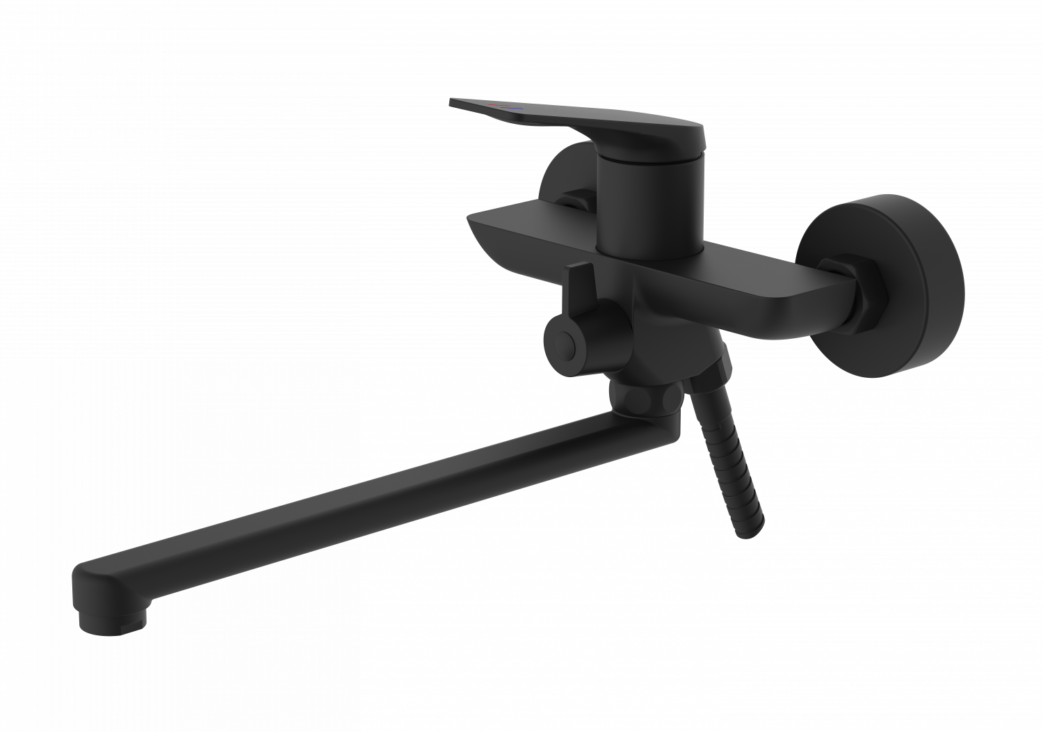 Смеситель для ванны, длинный излив, латунь, черный
Комплектация: лейка, шланг 1,5м, держатель для лейки HB 22816-7