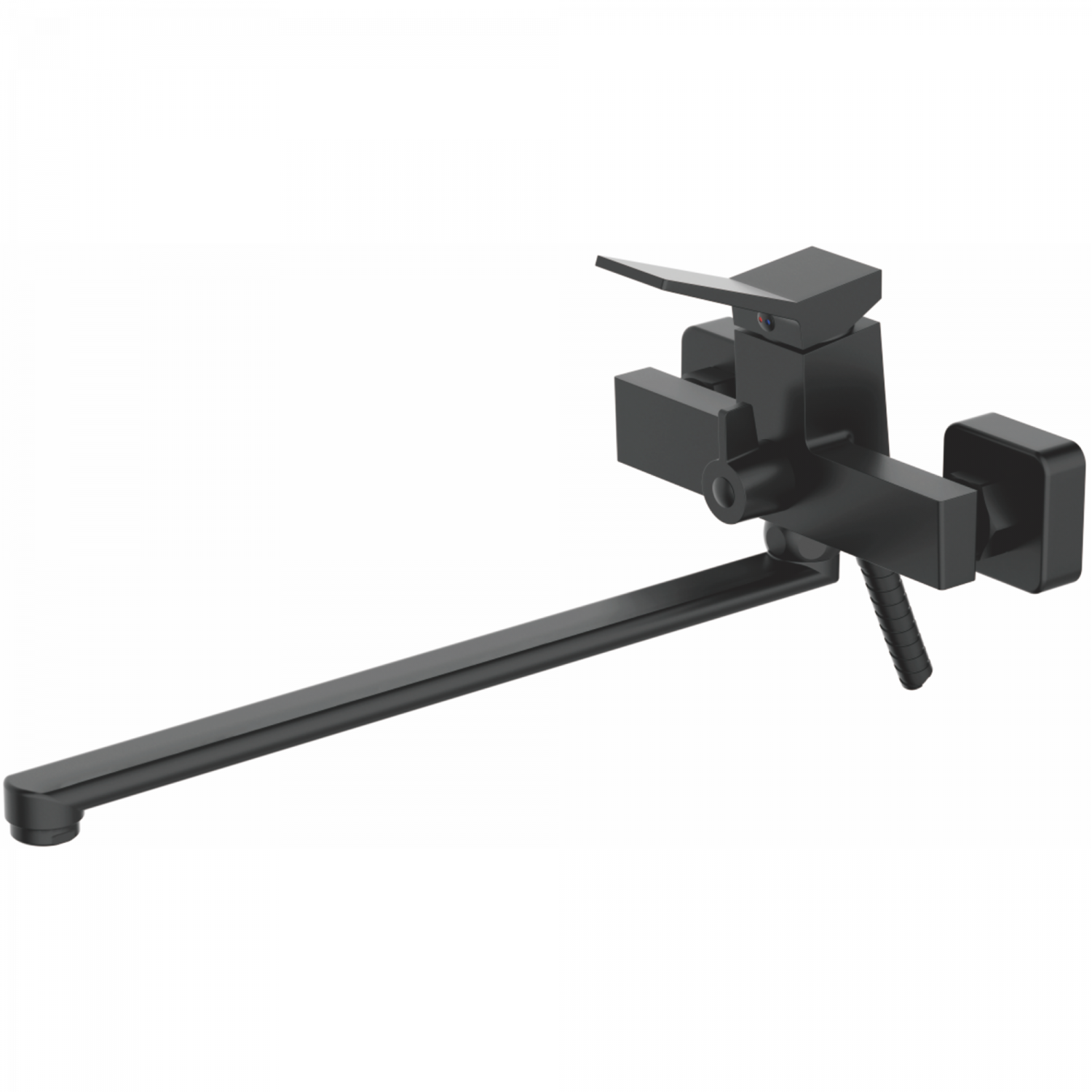 Смеситель для ванны, длинный излив, латунь, черный
Комплектация: лейка, шланг 1,5м, держатель для лейки HB 22818-7