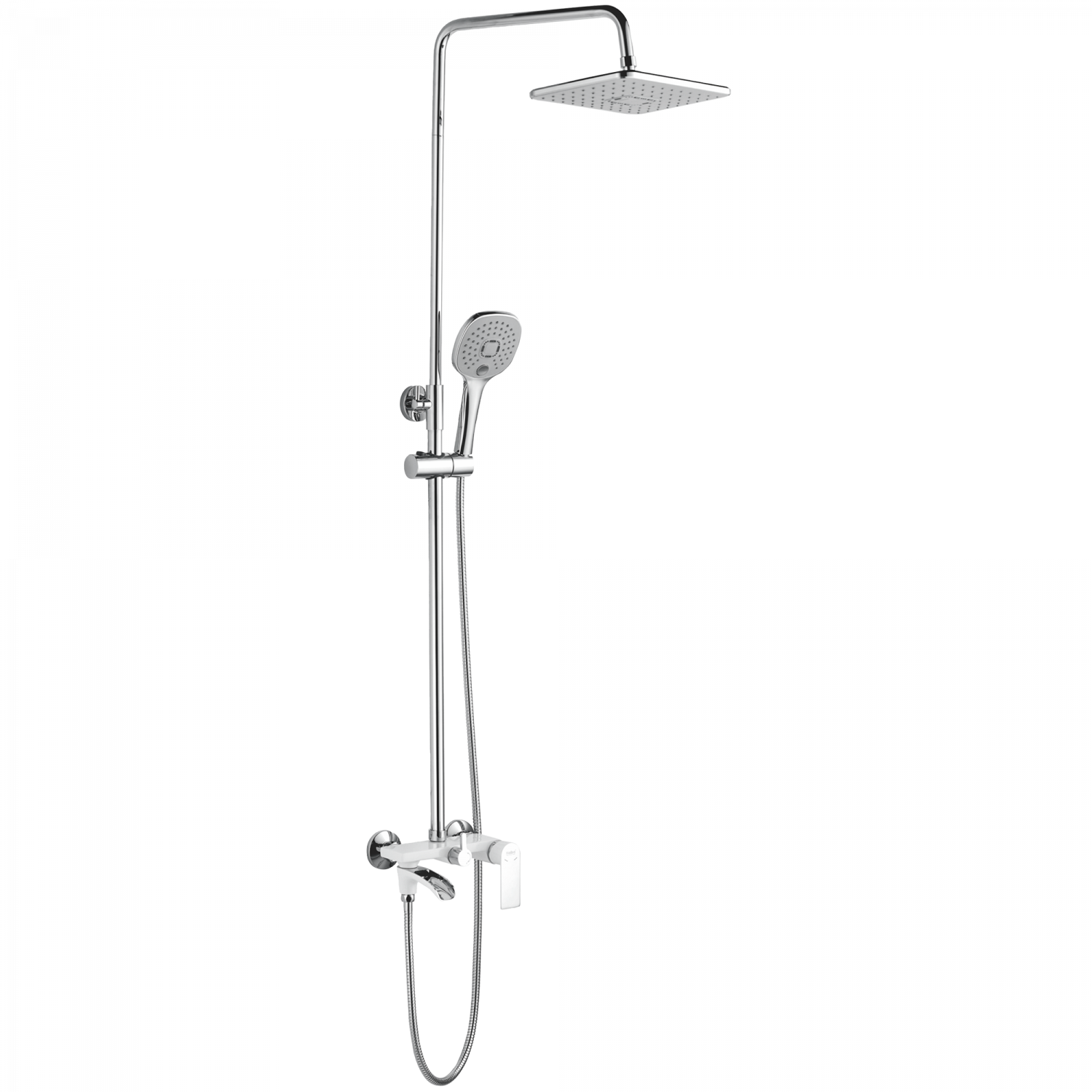 Душевая система, тропический душ, латунь, белый/хром
Комплектация: лейка, шланг 1,5м, держатель для лейки HB 23505-8