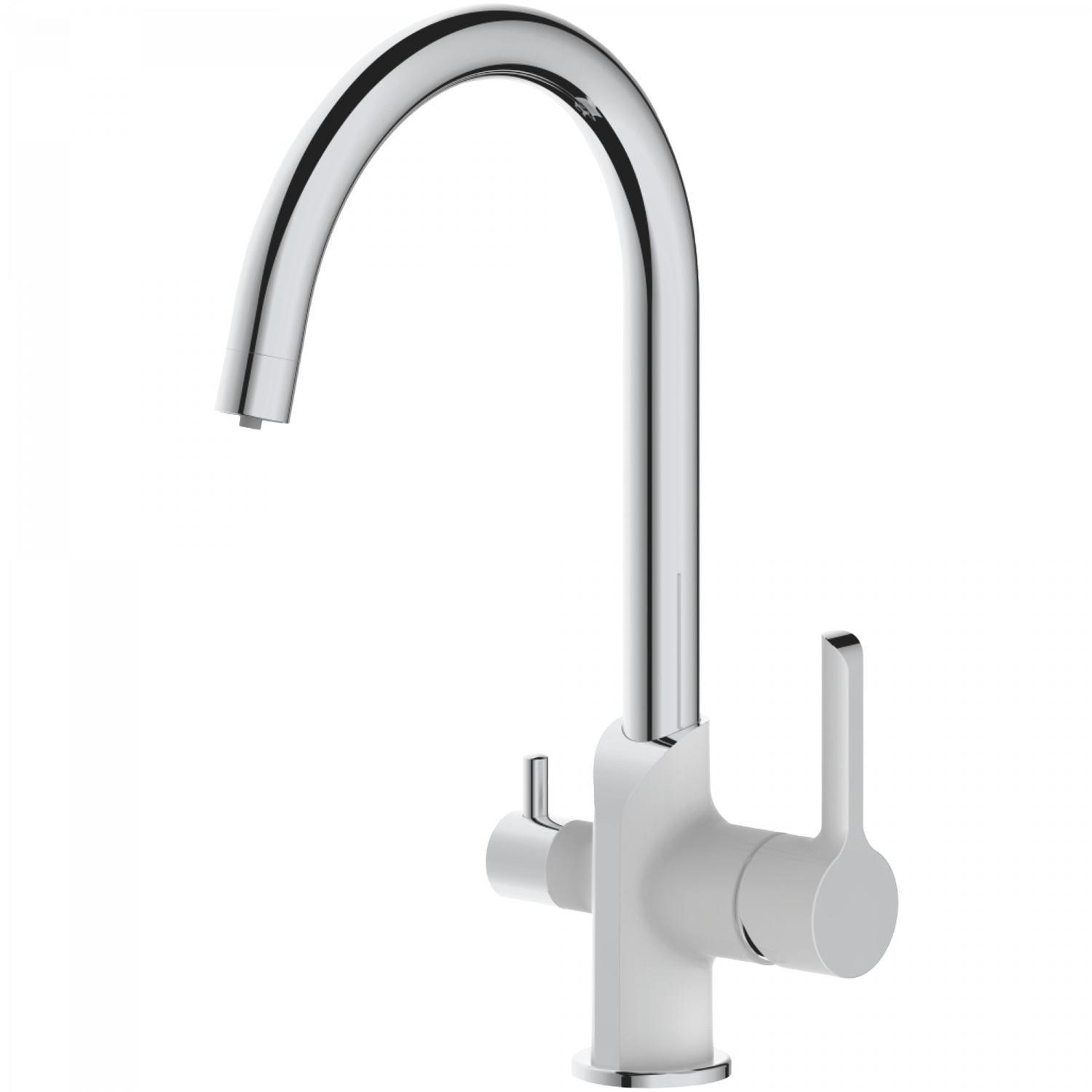 Смеситель для кухни с подключением фильтра, латунь, белый/хром HB 76805-8