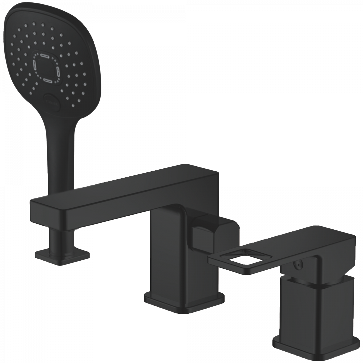 Смеситель для ванны на борт, 3 отверстия, черный