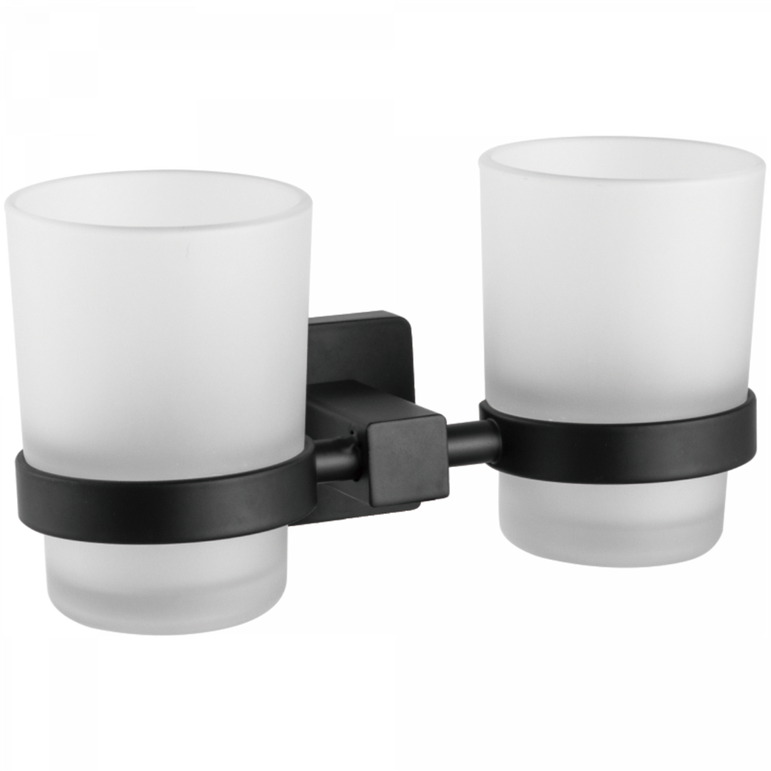 Держатель стакана , двойной, матовое стекло, черный HB 8908
