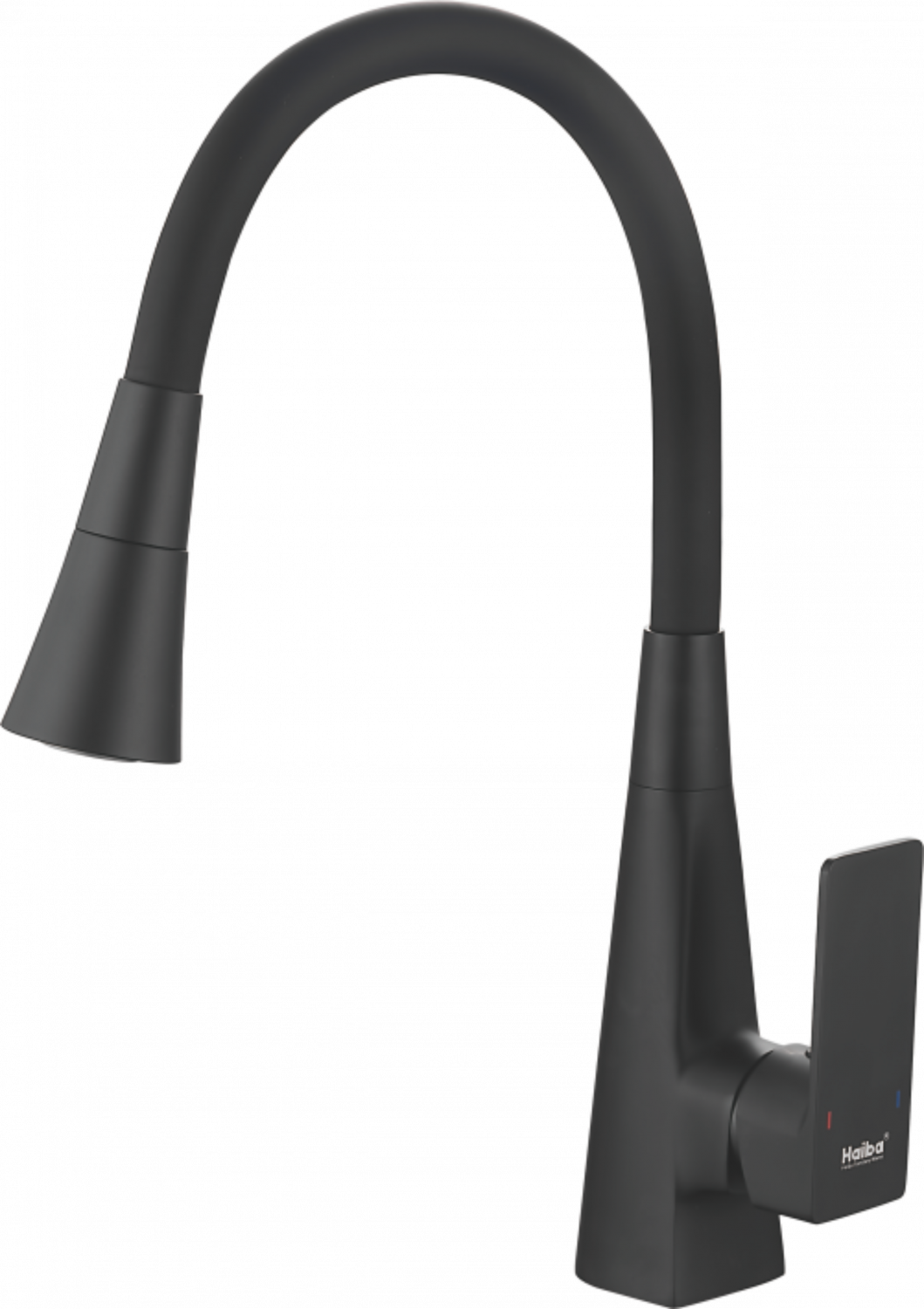 Смеситель для кухни, гибкий излив, латунь, черный HB 73823-7