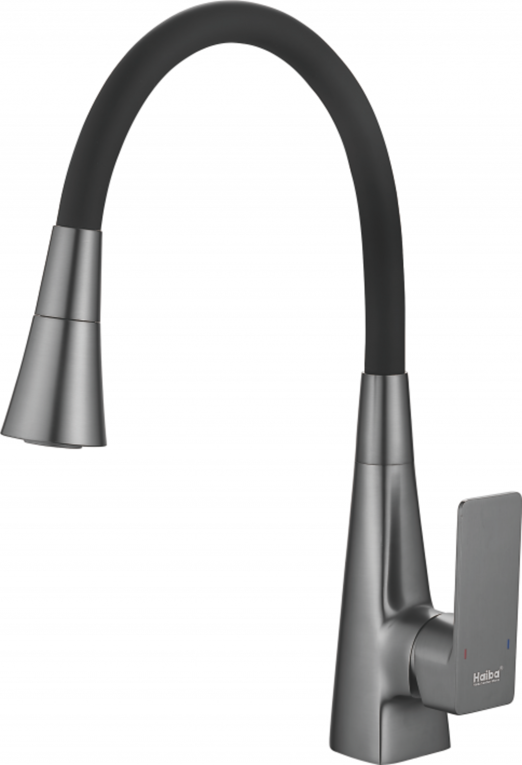 Смеситель для кухни, гибкий излив, латунь, оружейная сталь HB 73823-3