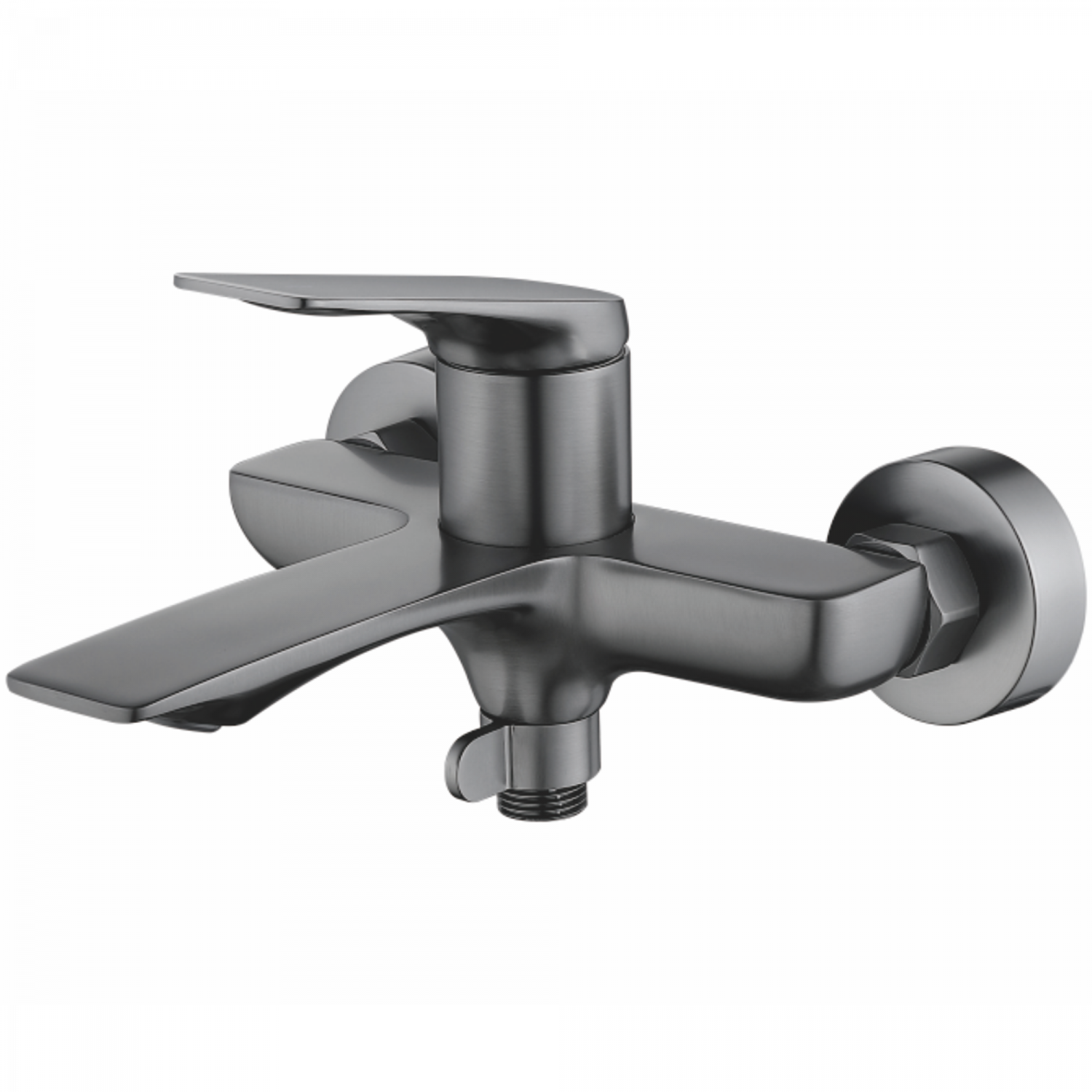 Смеситель для ванны, латунь, оружейная сталь
Комплектация: лейка, шланг 1,5м, держатель для лейки HB 60816-3