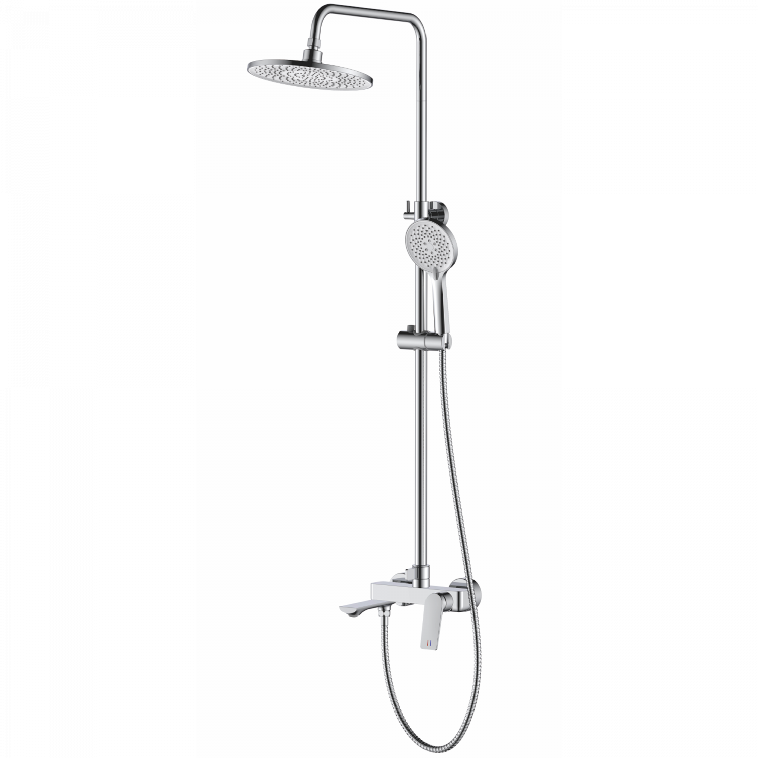 Душевая система, тропический душ, латунь, хром
Комплектация: лейка, шланг 1,5м, держатель для лейки HB 24816