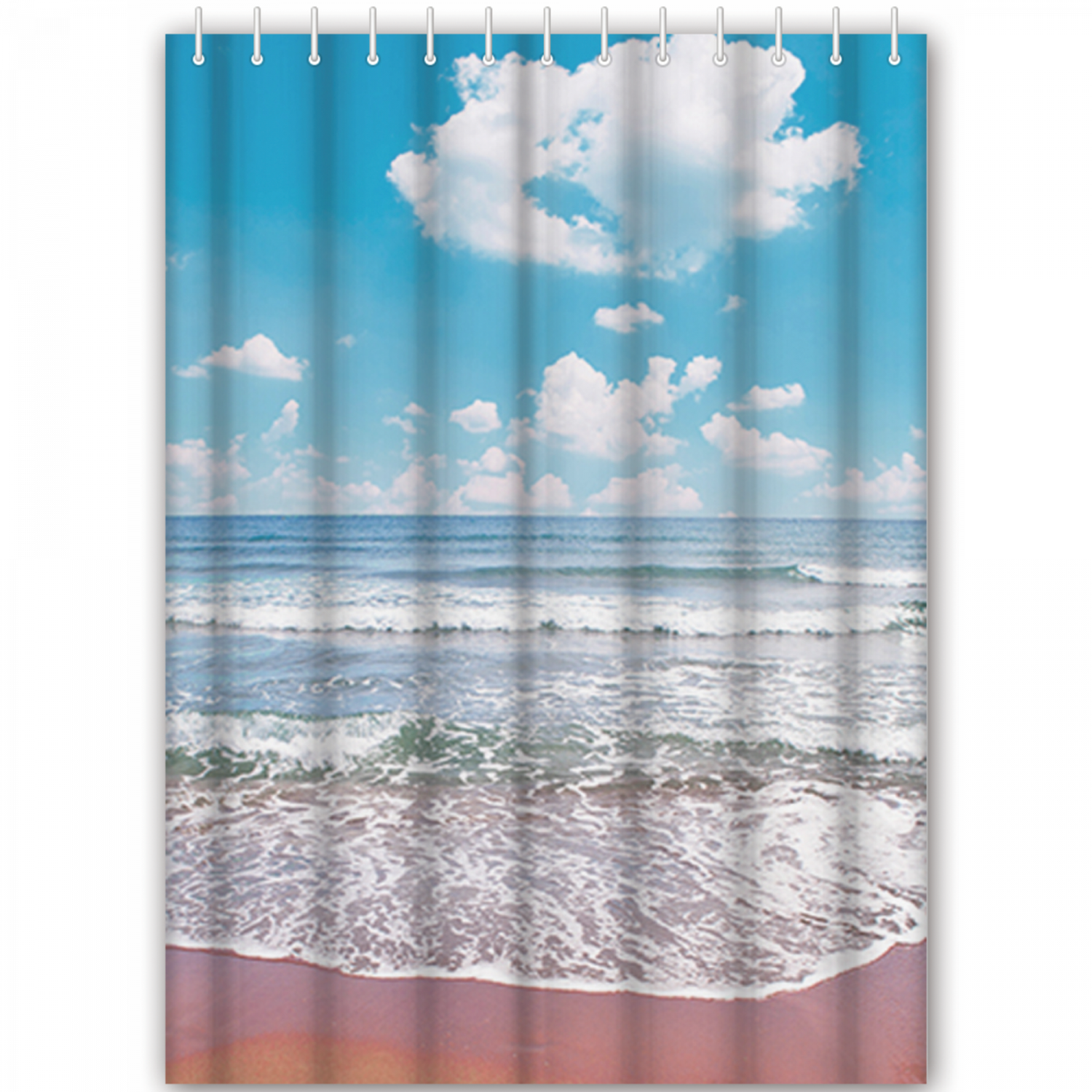 HB74061 Штора для ванной комнаты (полиэстер, 180*180 см., с кольцами в комплекте)