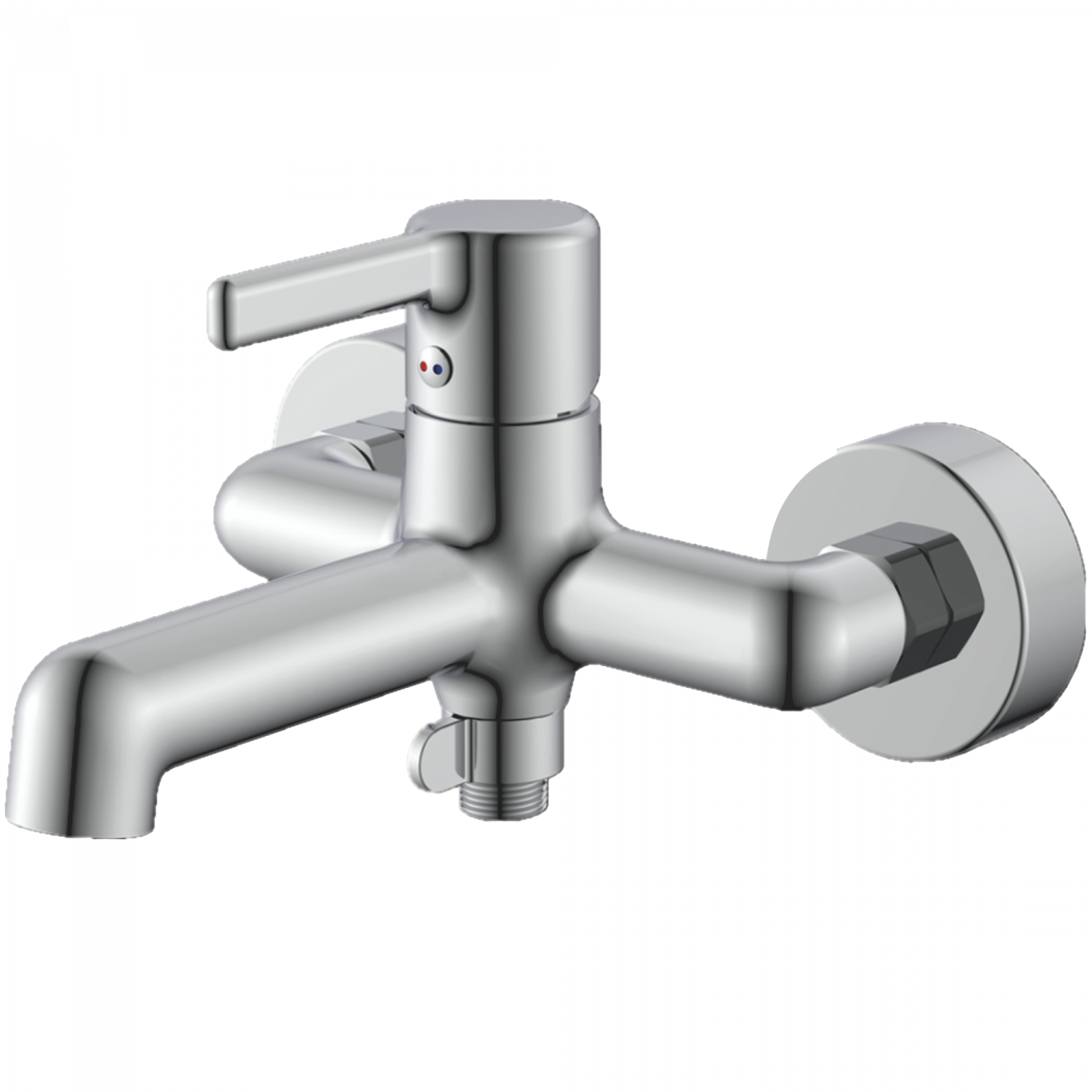 Смеситель для ванны, латунь, хром 
Комплектация: лейка, шланг 1,5м, держатель для лейки HB 60814