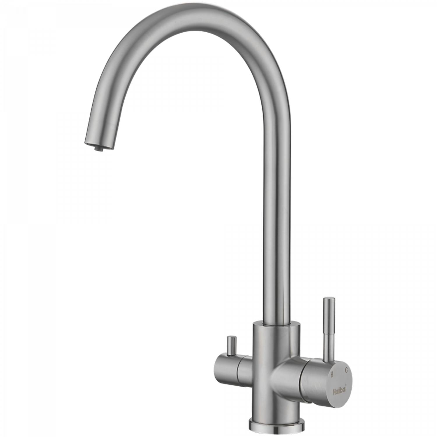 Смеситель для кухни с подключением фильтра, нержавеющая сталь, сатин  HB 43828