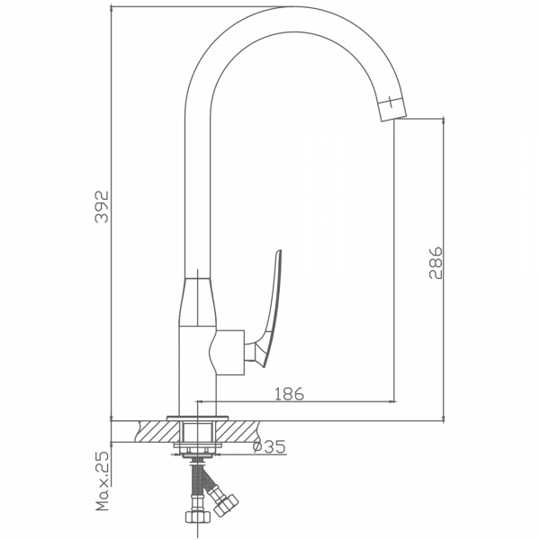 Смеситель для кухни Haiba HB 70616, хром