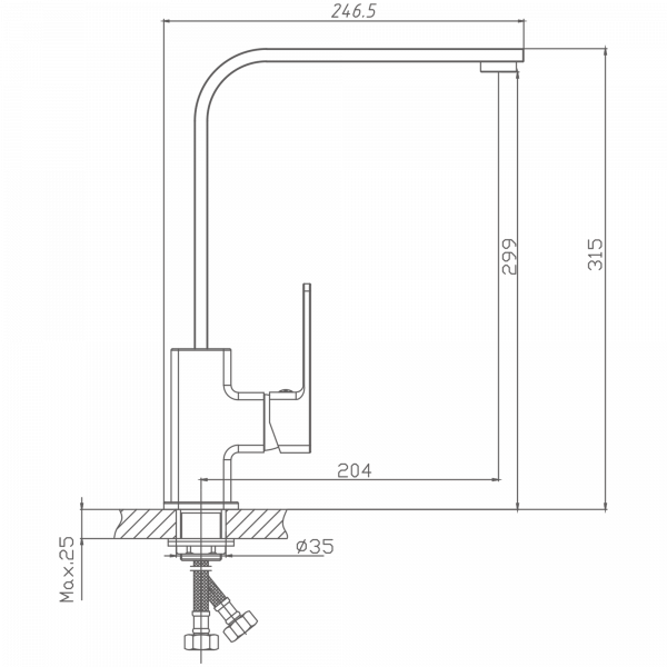 Смеситель для кухни Haiba HB 70615-7, черный