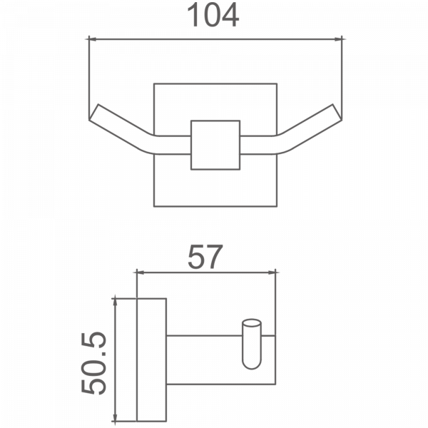 Крючок двойной, черный HB 8905-2