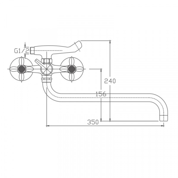 Смеситель для ванны Haiba HB 2018, хром