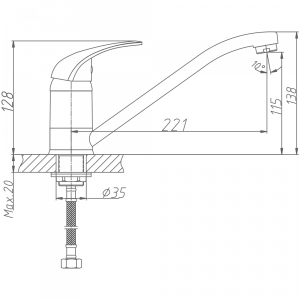Смеситель для кухни Haiba HB 4903, хром