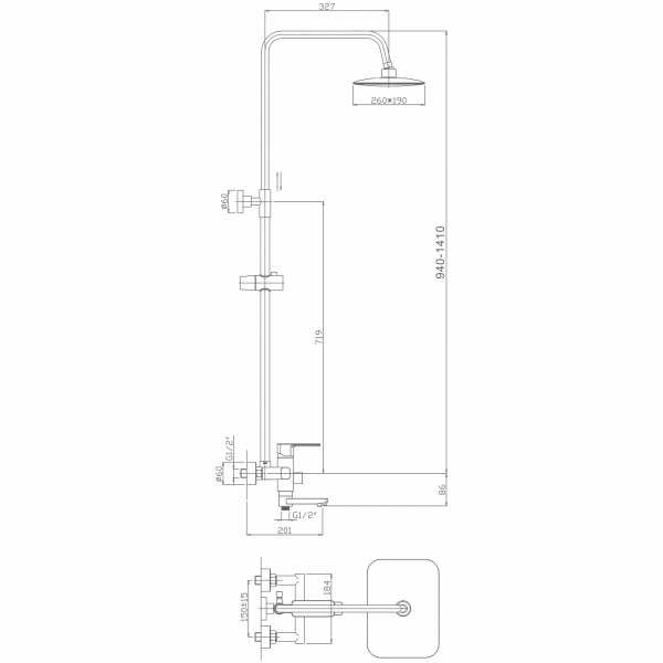 Душевая система Haiba HB 2402