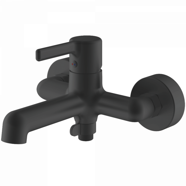 Смеситель для ванны, латунь, черный
Комплектация: лейка, шланг 1,5м, держатель для лейки HB 60814-7