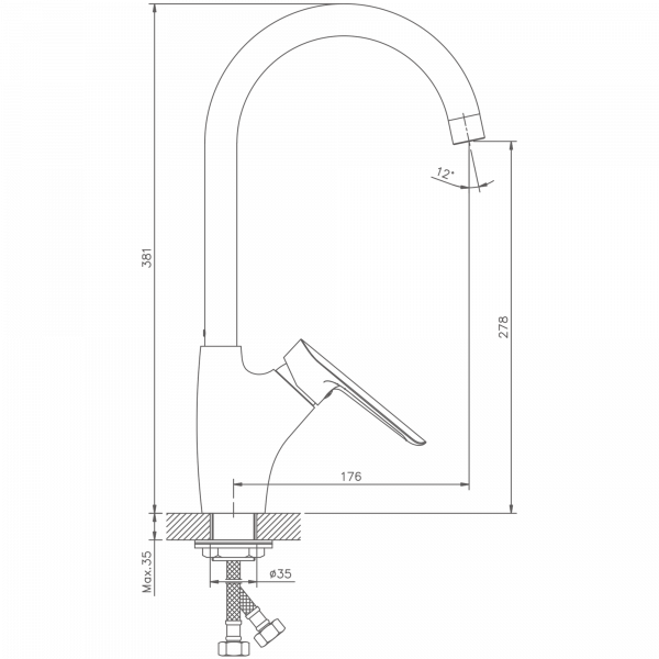 Смеситель для кухни Haiba HB 70198, хром