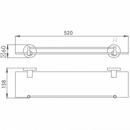 Полка стеклянная HB 9007