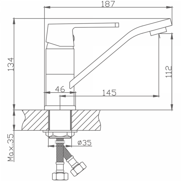 Смеситель для кухни Haiba HB 45804-2, белый