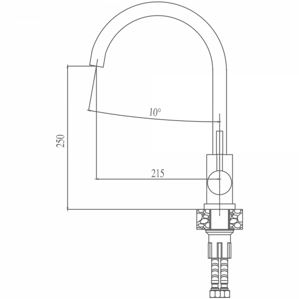 Смеситель для кухни Haiba HB 70304-3, сталь