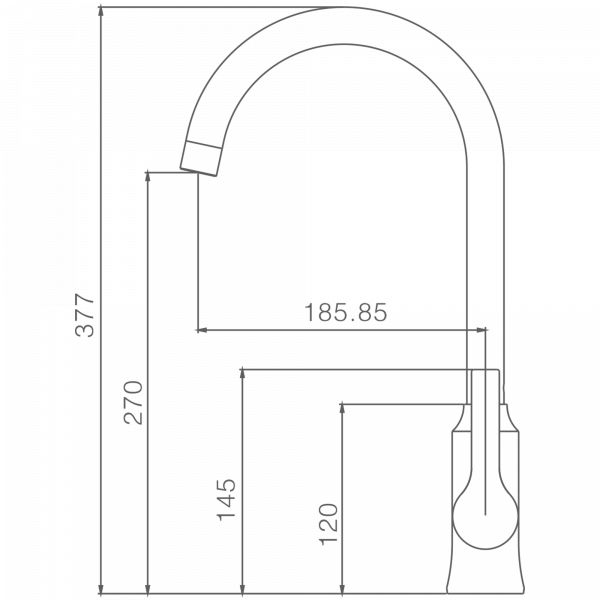 Смеситель для кухни, латунь, черный HB 70652-7