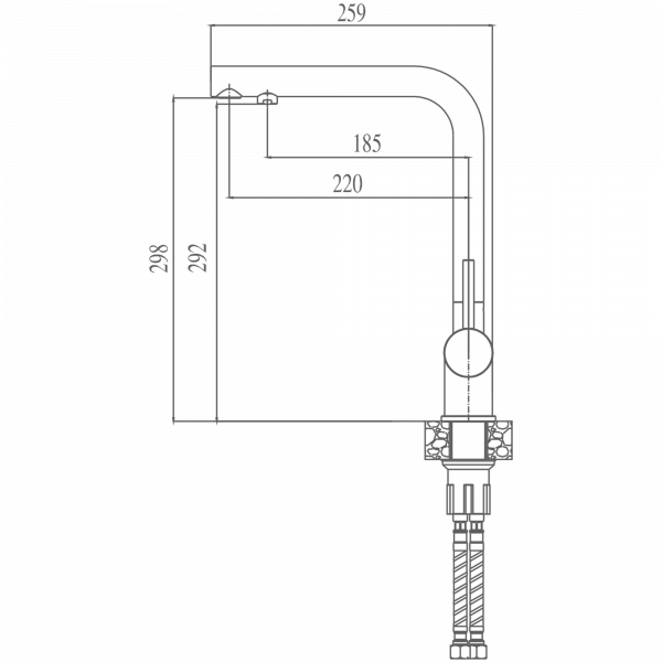 Смеситель для кухни Haiba HB 70304-1, сталь