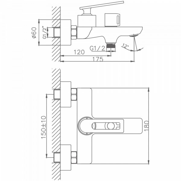 Смеситель для ванны Haiba HB 60589, хром