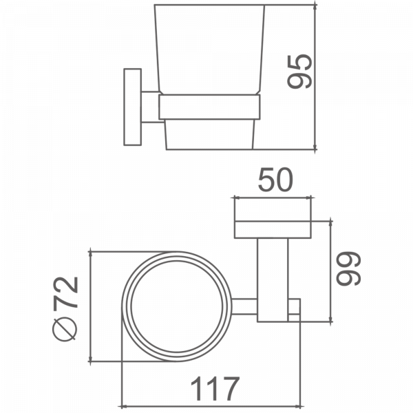 Держатель стакана матовое стекло, черный HB 8906