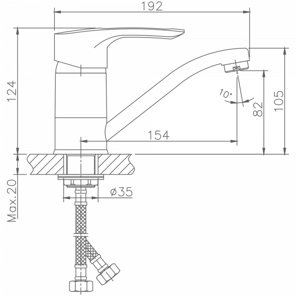 Смеситель для кухни Haiba HB 4566-2, хром