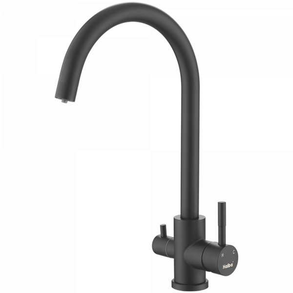 Смеситель для кухни с подключением фильтра, нержавеющая сталь, черный HB 43828-7
