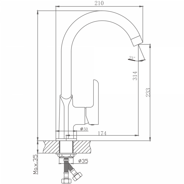 Смеситель для кухни Haiba HB 70805-8, белый
