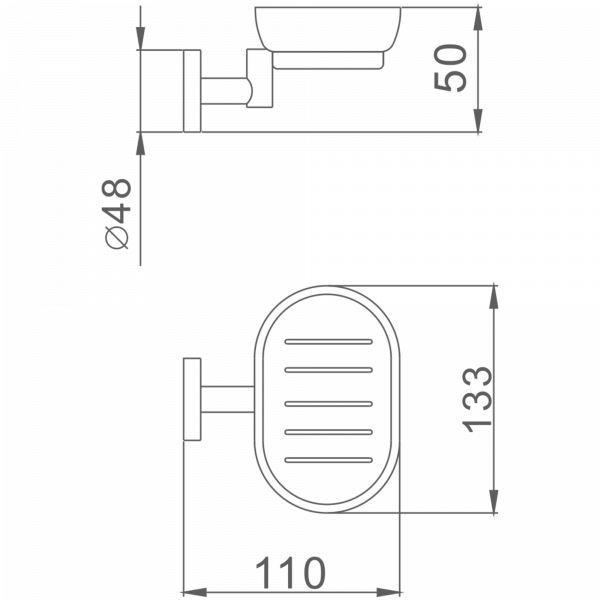 Мыльница стеклянная навесная Haiba HB 1702