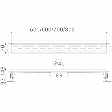 Трап Haiba HB 91500-3, серый
