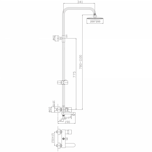 Душевая система Haiba HB 2401