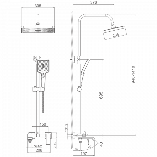Душевая система Haiba HB 24575-7