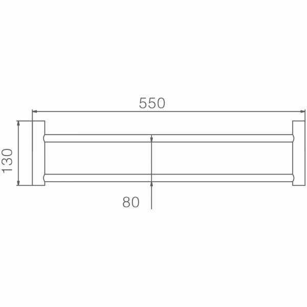 Держатель для полотенец, двойной 600 мм, черный HB 8409-7