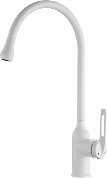 Смеситель для кухни, нержавеющая сталь, белый HB 41830-8